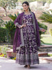 Magnetic Wine Embroidered Jacquard Wedding Gown With Dupatta