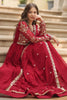 Alluring Red Zari Embroidered Georgette Anarkali Gown With Dupatta