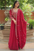 Beautiful Pink Sequins Faux Blooming Event Wear Gown With Dupatta