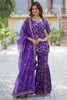 Beautiful Purple Weaving Jacquard Function Wear Sharara Suit