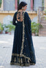 Pretty Rama Blue Zari Embroidered Georgette Reception Wear Gown