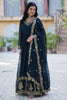 Pretty Rama Blue Zari Embroidered Georgette Reception Wear Gown