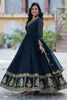 Pretty Rama Blue Zari Embroidered Georgette Reception Wear Gown