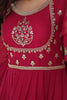 Glamorous Pink Embroidered Georgette Wedding Gown With Dupatta