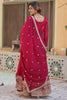 Glamorous Pink Embroidered Georgette Wedding Gown With Dupatta