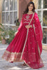 Glamorous Pink Embroidered Georgette Wedding Gown With Dupatta