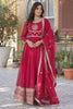 Glamorous Pink Embroidered Georgette Wedding Gown With Dupatta
