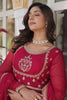 Glamorous Pink Embroidered Georgette Wedding Gown With Dupatta