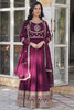 Magnetic Wine Embroidered Georgette Engagement Wear Gown