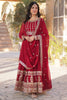 Alluring Maroon Zari Embroidered Georgette Wedding Gown