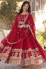 Alluring Maroon Zari Embroidered Georgette Wedding Gown