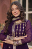 Lovely Purple Zari Embroidered Georgette Engagement Wear Gown