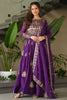 Stunning Purple Sequins Chinon Event Wear Gown With Dupatta