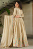 Charming Off-White Thread Embroidered Chinon Festival Wear Gown