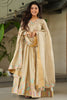 Charming Off-White Thread Embroidered Chinon Festival Wear Gown
