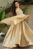 Charming Off-White Thread Embroidered Chinon Festival Wear Gown