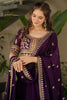 Stunning Purple Zari Embroidered Silk Engagement Wear Gown