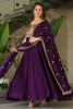 Stunning Purple Zari Embroidered Silk Engagement Wear Gown
