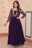 Tantalizing Purple Georgette Sequins Wedding Anarkali Gown