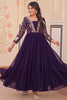 Tantalizing Purple Georgette Sequins Wedding Anarkali Gown