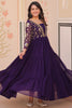 Tantalizing Purple Georgette Sequins Wedding Anarkali Gown