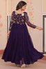 Tantalizing Purple Georgette Sequins Wedding Anarkali Gown