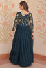 Glamorous Rama Green Sequins Georgette Event Wear Gown