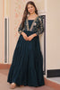 Glamorous Rama Green Sequins Georgette Event Wear Gown