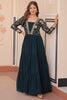 Glamorous Rama Green Sequins Georgette Event Wear Gown