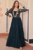 Glamorous Rama Green Sequins Georgette Event Wear Gown