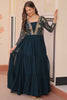 Glamorous Rama Green Sequins Georgette Event Wear Gown