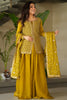 Bewitching Mehendi Green Beads Work Silk Sharara Suit With Dupatta