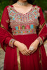 Charming Maroon Sequins Georgette Festival Wear Gown With Dupatta