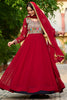 Charming Maroon Sequins Georgette Festival Wear Gown With Dupatta