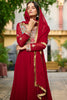 Charming Maroon Sequins Georgette Festival Wear Gown With Dupatta