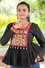 Ravishing Black Kutchi Work Cotton Traditional Kediya Style Kurti