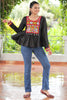 Ravishing Black Kutchi Work Cotton Traditional Kediya Style Kurti