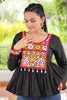 Ravishing Black Kutchi Work Cotton Traditional Kediya Style Kurti