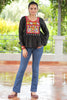 Ravishing Black Kutchi Work Cotton Traditional Kediya Style Kurti