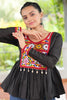 Ravishing Black Kutchi Work Cotton Traditional Kediya Style Kurti