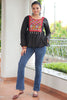 Appealing Black Gamthi Work Cotton Navratri Special Kediya Style Kurti