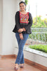Appealing Black Gamthi Work Cotton Navratri Special Kediya Style Kurti