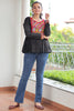 Appealing Black Gamthi Work Cotton Navratri Special Kediya Style Kurti