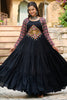 Captivating Black Gamthi Work Rayon Navratri Wear Gown