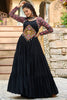 Captivating Black Gamthi Work Rayon Navratri Wear Gown