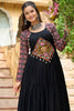 Captivating Black Gamthi Work Rayon Navratri Wear Gown