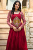 Fascinating Red Gamthi Work Rayon Navratri Special Gown