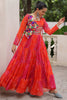 Captivating Pink Gamthi Work Georgette Navratri Wear Gown
