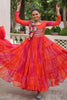 Captivating Pink Gamthi Work Georgette Navratri Wear Gown
