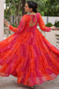 Captivating Pink Gamthi Work Georgette Navratri Wear Gown
